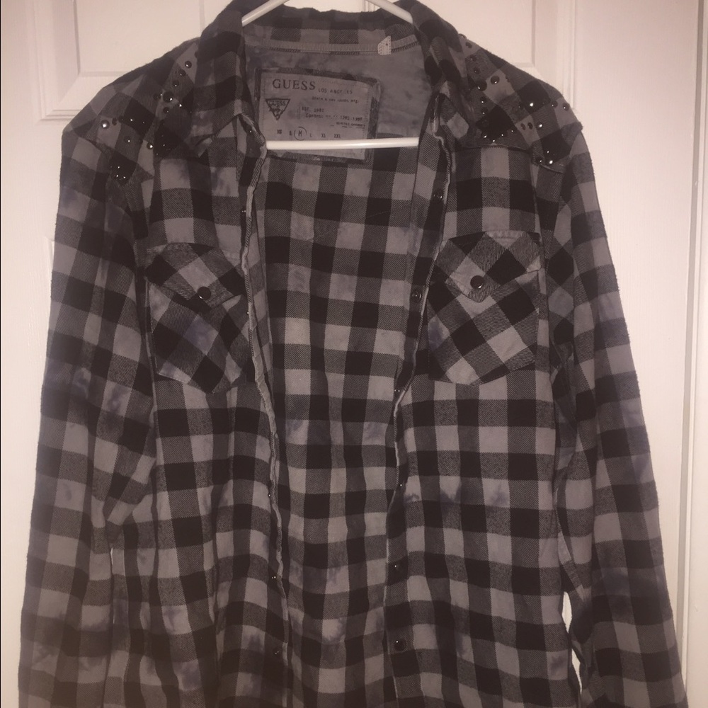 Studded Tie Dye Flannel